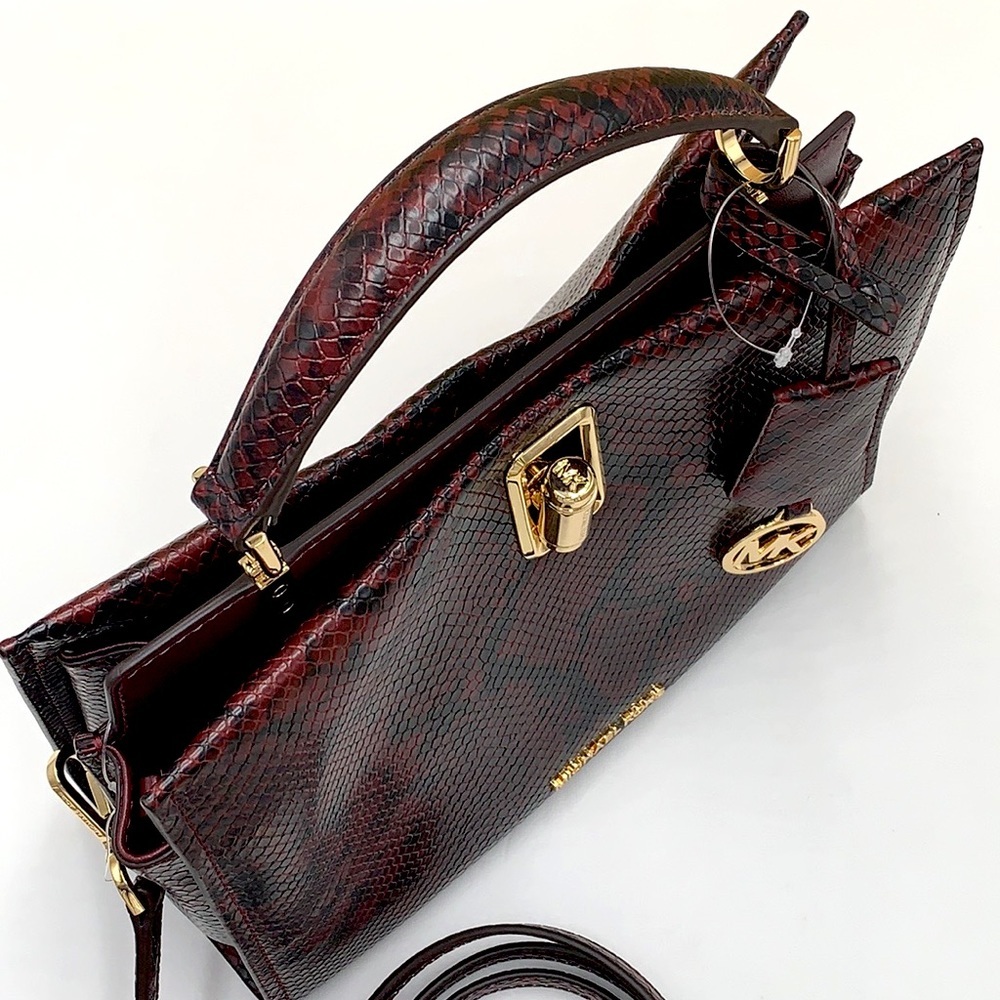 MICHAEL KORS PENELOPE MEDIUM TOP HANDLE SATCHEL MERLOT MULTI COLOR - Picture 8 of 16